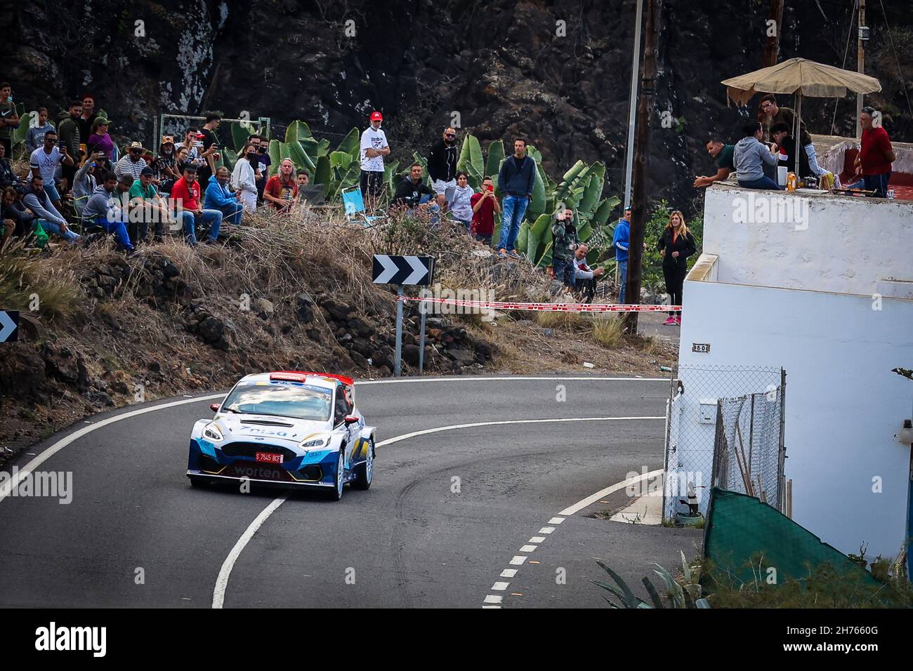 14 Cruz Ramos Enrique (ESP), Mujica Eugenio Yeray Samuel (ESP), Ford Fiesta R5 MkII, Copi Sport, ActionSure du Rallye 2021 FIA ERC Islas Canarias, 8e tour du Championnat européen de rallye 2021 FIA, du 18 au 20 novembre 2021 à Las Palmas de Gran Canaria, Espagne - photo: Gregory Lenmand/DPPI/LiveMedia Banque D'Images