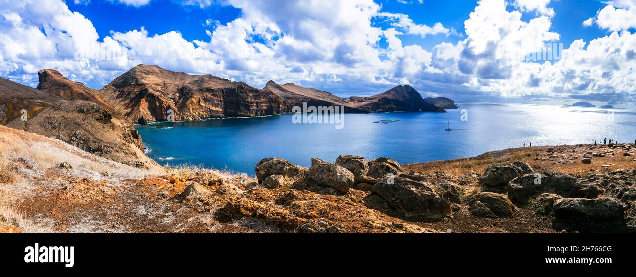 Île de Madère beauté sauvage et paysage de la nature.Ponta de Sao Lourenco - magnifique cap dans la partie orientale.Portugal, océan Atlantique Banque D'Images