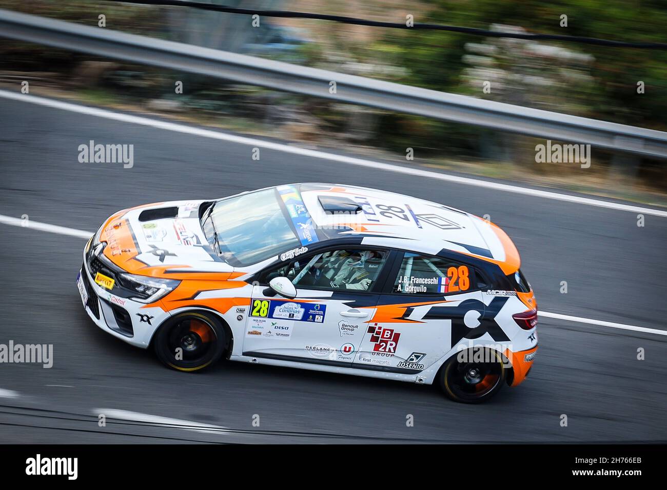 28 Franceschi Jean-Baptiste (FRA), Gorguilo Anthony (FRA), Renault Clio 2021, Toksport WRT, action pendant le rallye FIA Islas Canarias, 8e tour du championnat européen de rallye FIA 2021, du 18 au 20 novembre 2021 à Las Palmas de Gran Canaria, Espagne - photo: Énormania et/Grégoire/DPPI/LiveMedia Banque D'Images