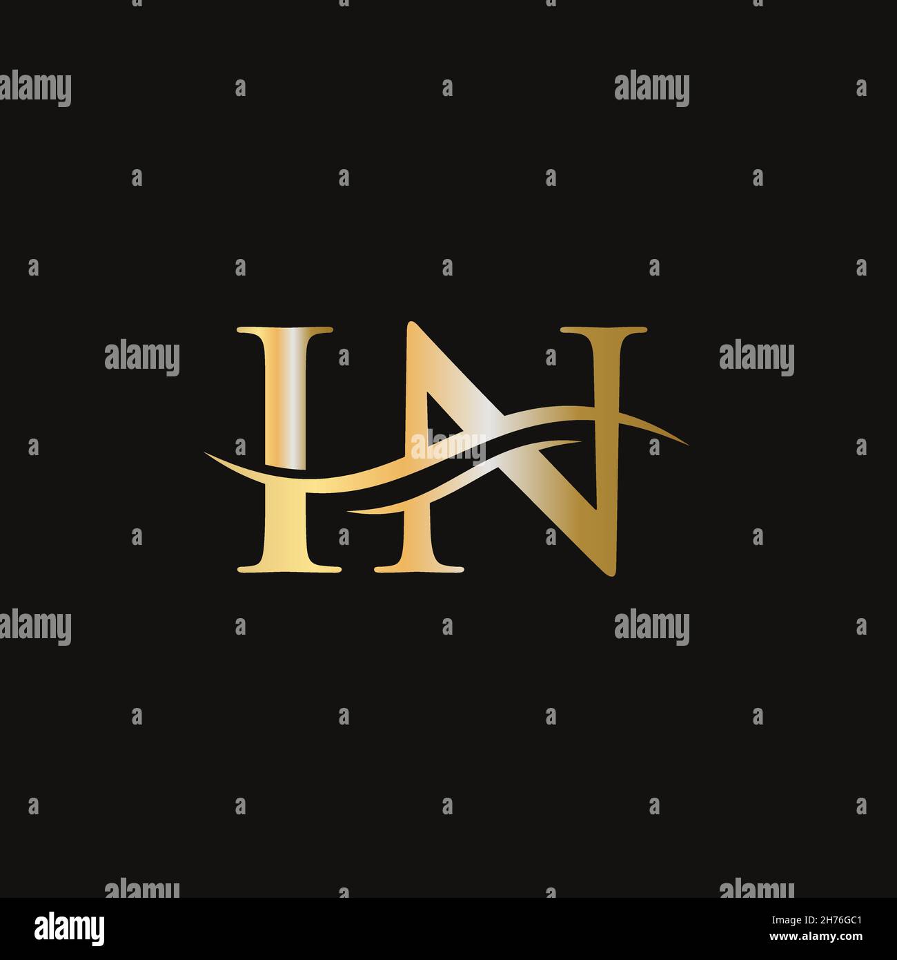 DANS le logo.Lettre monogramme DANS le logo Vector.AVEC logo lettre et mode moderne. Illustration de Vecteur