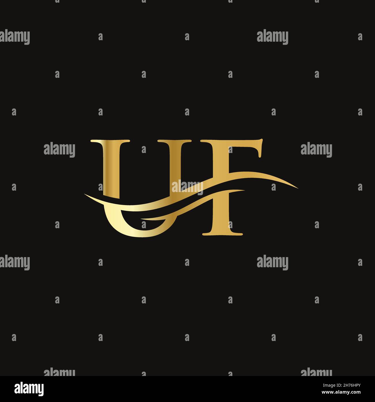 Logo lié à la lettre UF pour l'identité de l'entreprise et de l'entreprise.Modèle de vecteur de logo UF de la lettre initiale. Illustration de Vecteur