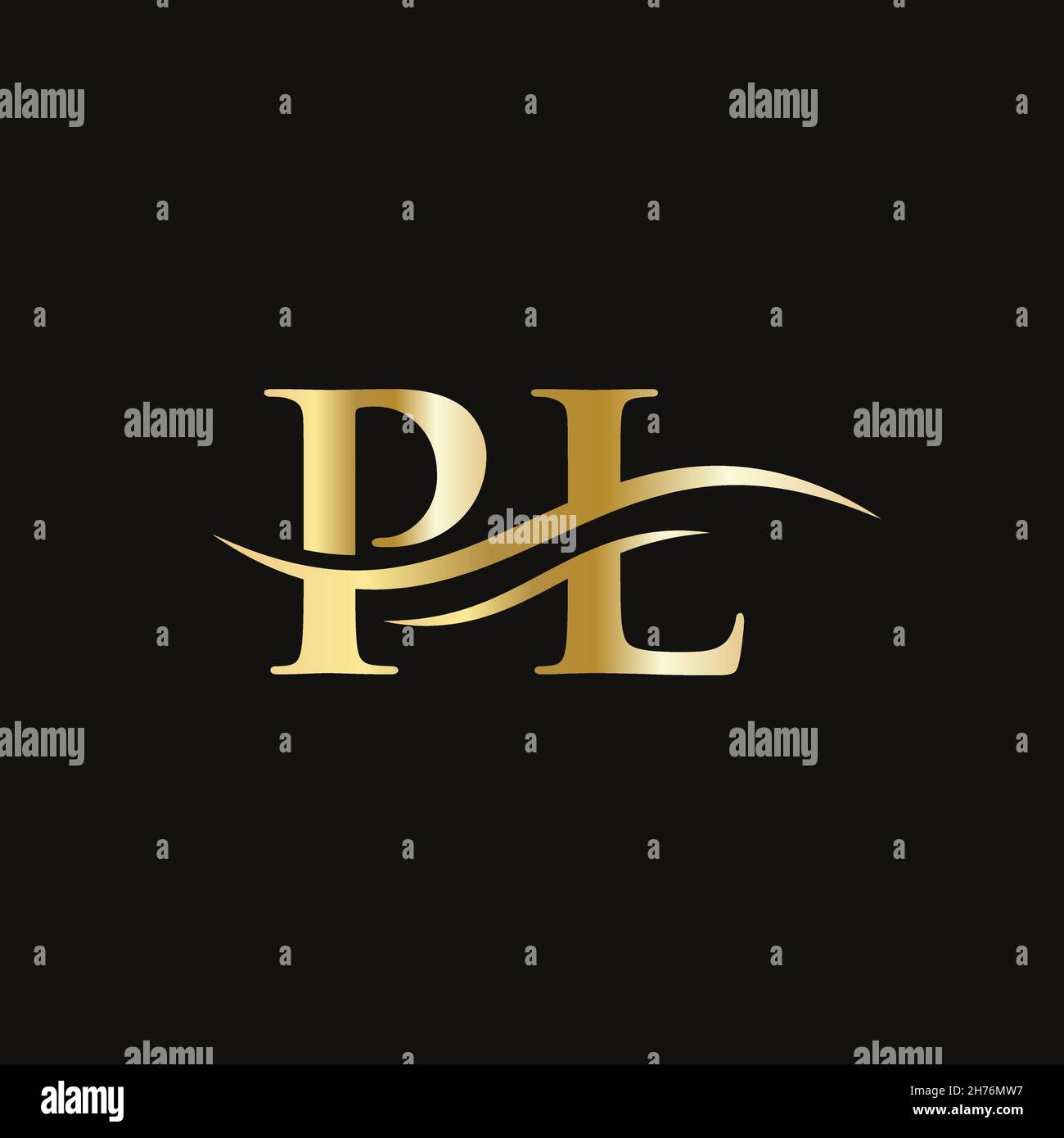 Logo PL de la lettre liée initiale.Design moderne du logo PL avec motif vectoriel et tendance Illustration de Vecteur