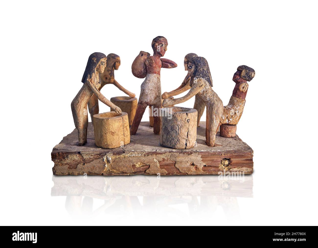 Ancien modèle de bois égyptien de la bière brassée, 1990-1786 av. J.-C., , 12ème dynastie, Asyut.Musée des Beaux-Arts de Lyon inv 1969-399.Ce modèle de bière b Banque D'Images