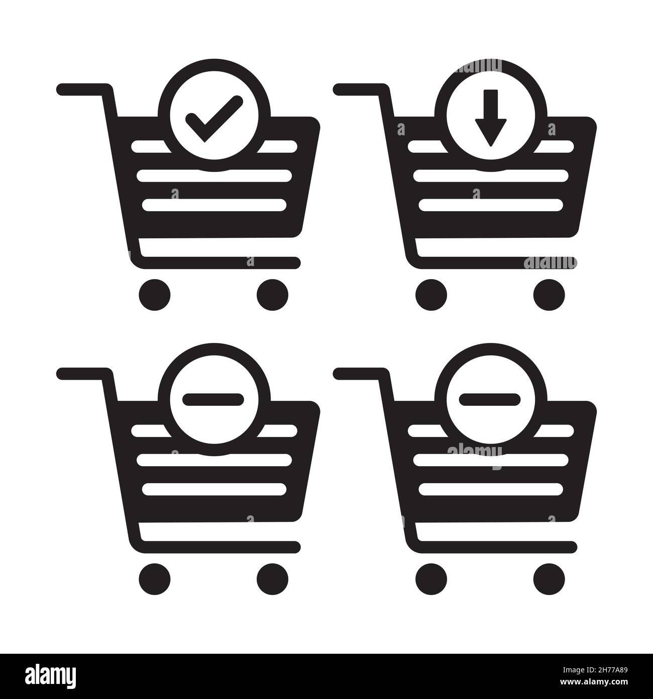 ajouter à l'icône du panier en style simple sur fond blanc. Illustration de Vecteur