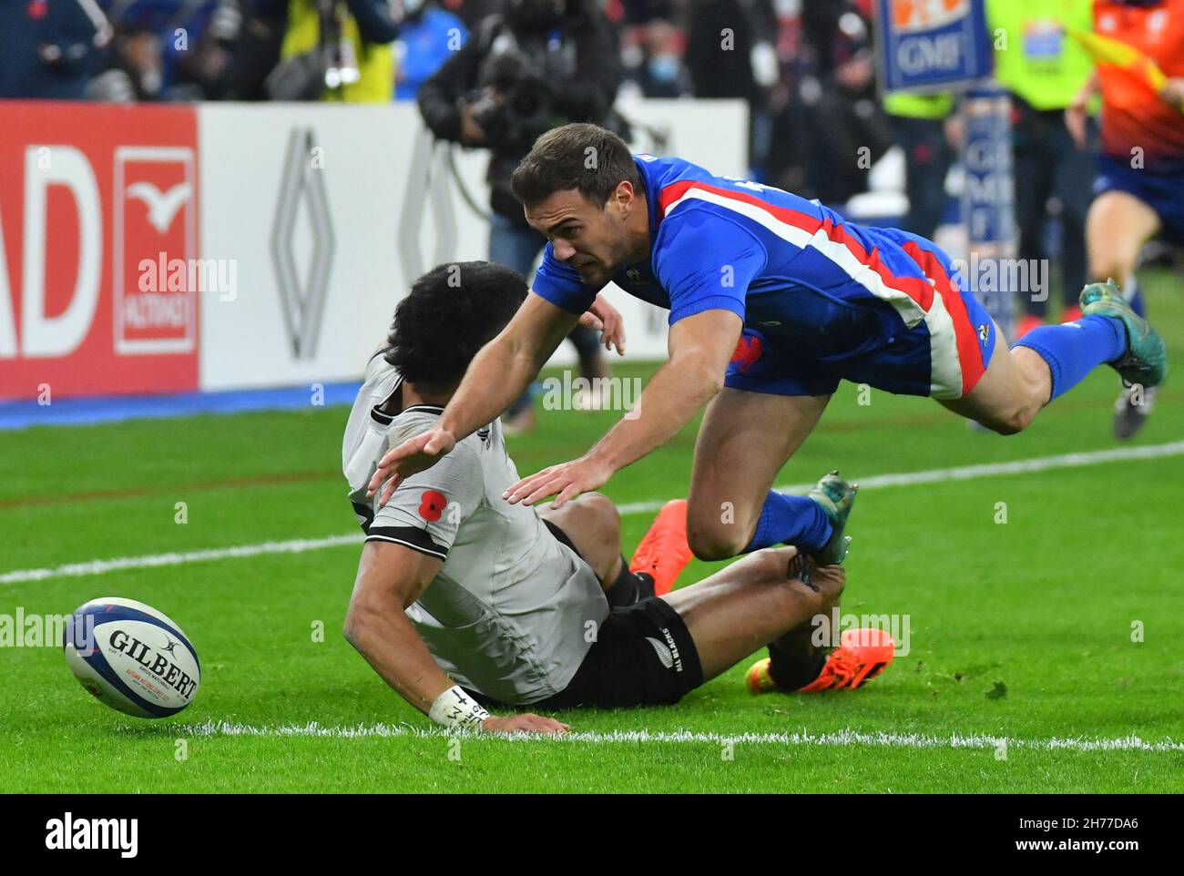 Melvyn Jaminet en France lors du match de la série des Nations d'automne entre la France et la Nouvelle-Zélande le 20 novembre 2021 à Paris, en France.Photo de Christian Liewig/ABACAPRESS.COM Banque D'Images