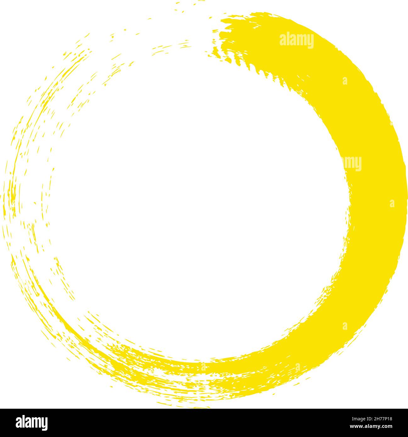 Peinture au pinceau jaune cercle Arts Illustration de Vecteur