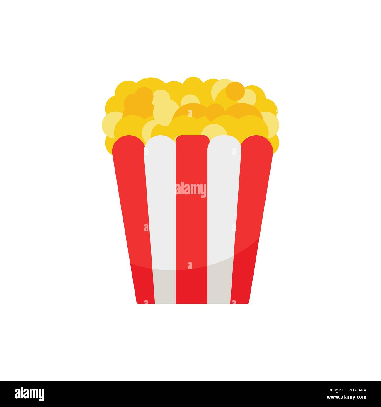 Pop-corn.Icône du cinéma dans un style plat.Illustration vectorielle en blanc Illustration de Vecteur