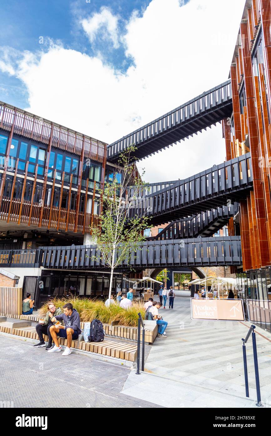 Complexe de magasins et de restaurants Hawley Wharf, Camden, Londres, Royaume-Uni Banque D'Images