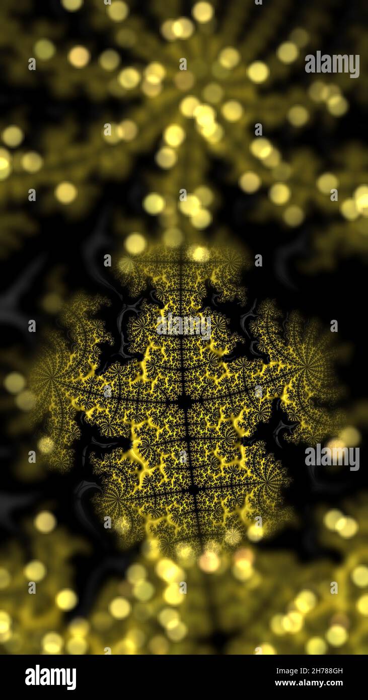 Arrière-plan fractal 3D abstrait conçu numériquement avec bokeh optik Banque D'Images