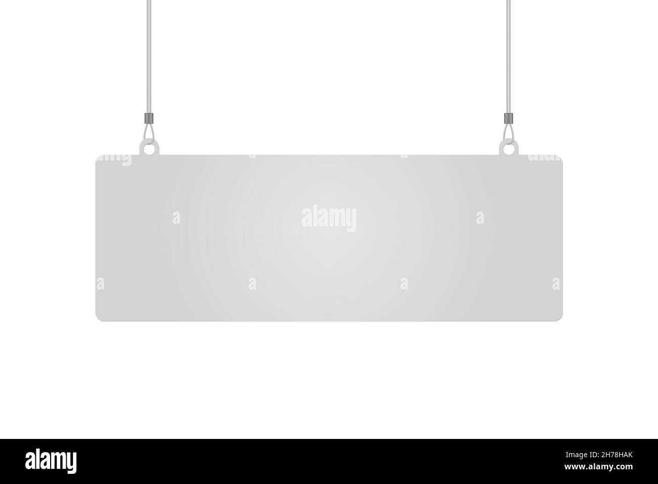 Papillon rectangulaire suspendu au plafond maquette réaliste.Maquette du pointeur de promotion publicitaire pour annonce de vente de supermarché sur transparent b Illustration de Vecteur
