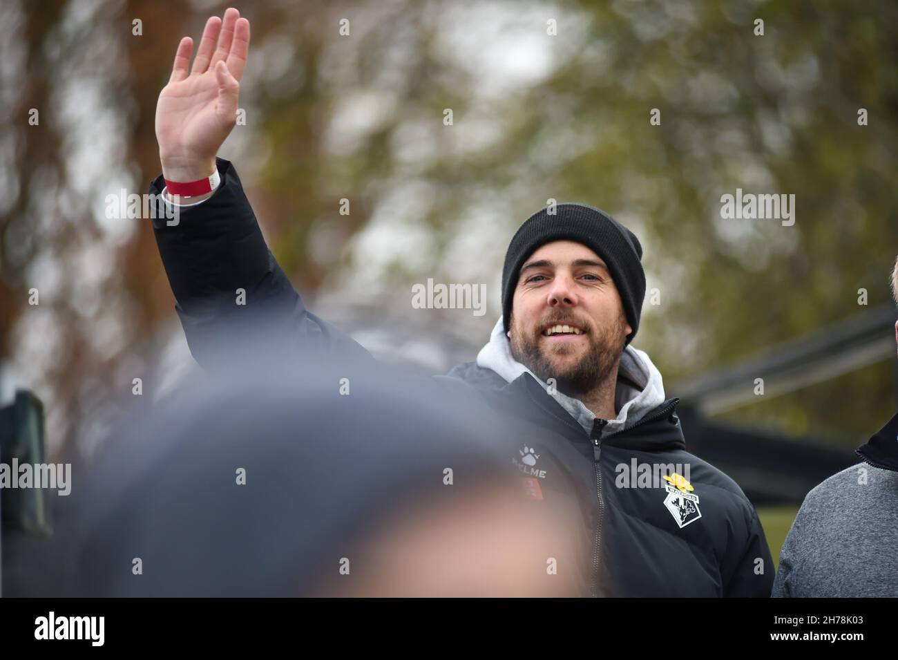 Londres, Royaume-Uni.21 novembre 2021.Kings Langley, Angleterre, novembre clinton lancaster ( Manager watford) gestes avant le championnat FA Womens entre Watford et Bristol City au stade orbital Fasteners - Angleterre.Crédit: SPP Sport presse photo./Alamy Live News Banque D'Images