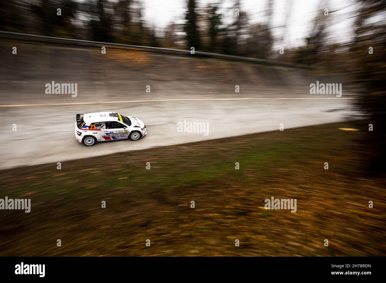 23 Gryazin Nikolay (raf), Aleksandrov Konstantin (raf), Movisport, Volkswagen Polo GTI, action lors du Rallye ACI Monza, 12e tour du WRC 2021 de la FIA, Championnat du monde de rallye FIA, du 18 au 21 novembre 2021 à Monza, Italie - photo: Nikos Katikis/DPPI/LiveMedia Banque D'Images
