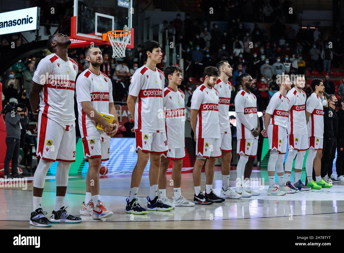 Liste Pallacanestro Varese OpenJobMetis pendant le basket-ball italien LBA Lega basket Un match de saison régulière 2021/22 entre OpenJobMetis Varese et Banque D'Images