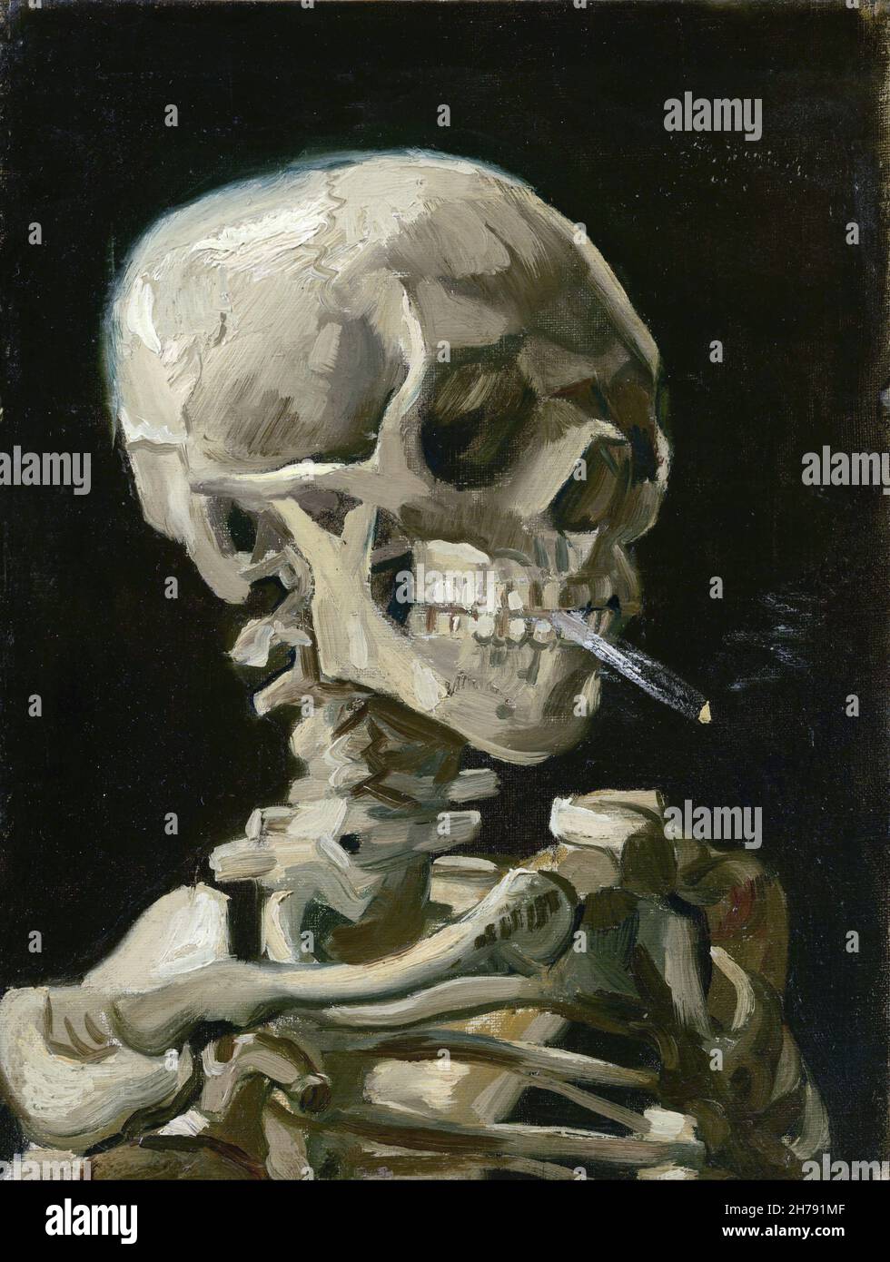 Vincent van Gogh : crâne d'un squelette avec une cigarette allumée, 1886 Banque D'Images