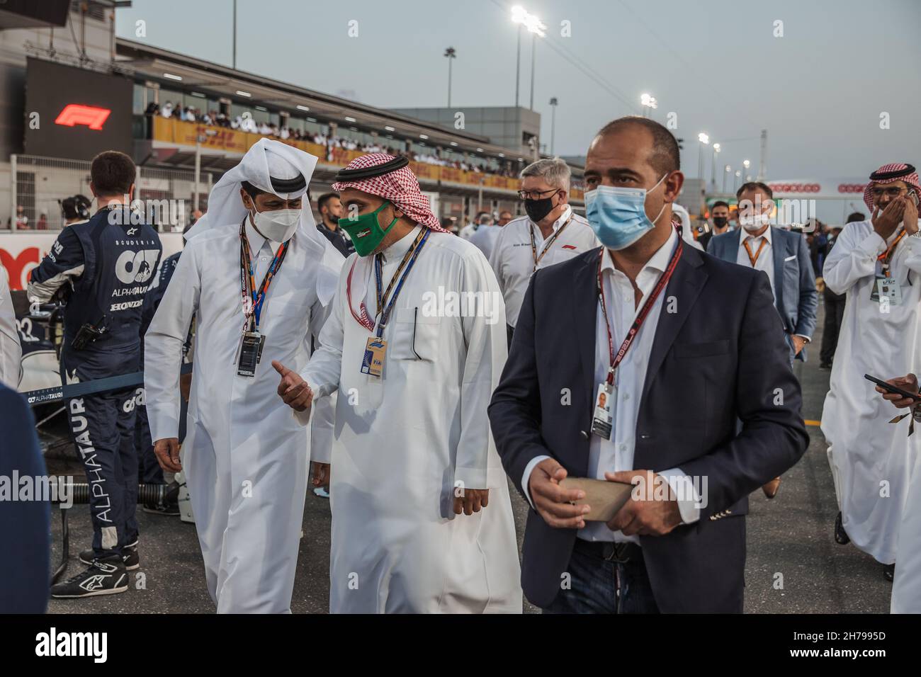 Doha, Qatar.21 novembre 2021.Prince Khalid Bin Sultan Al Faisal (KSA) Président de la Fédération saoudienne de l'automobile et de la moto sur le réseau.21.11.2021. Championnat du monde de Formule 1, Rd 20, Grand Prix du Qatar, Doha, Qatar,Jour de la course.Le crédit photo doit être lu : images XPB/Press Association.Crédit : XPB Images Ltd/Alamy Live News Banque D'Images