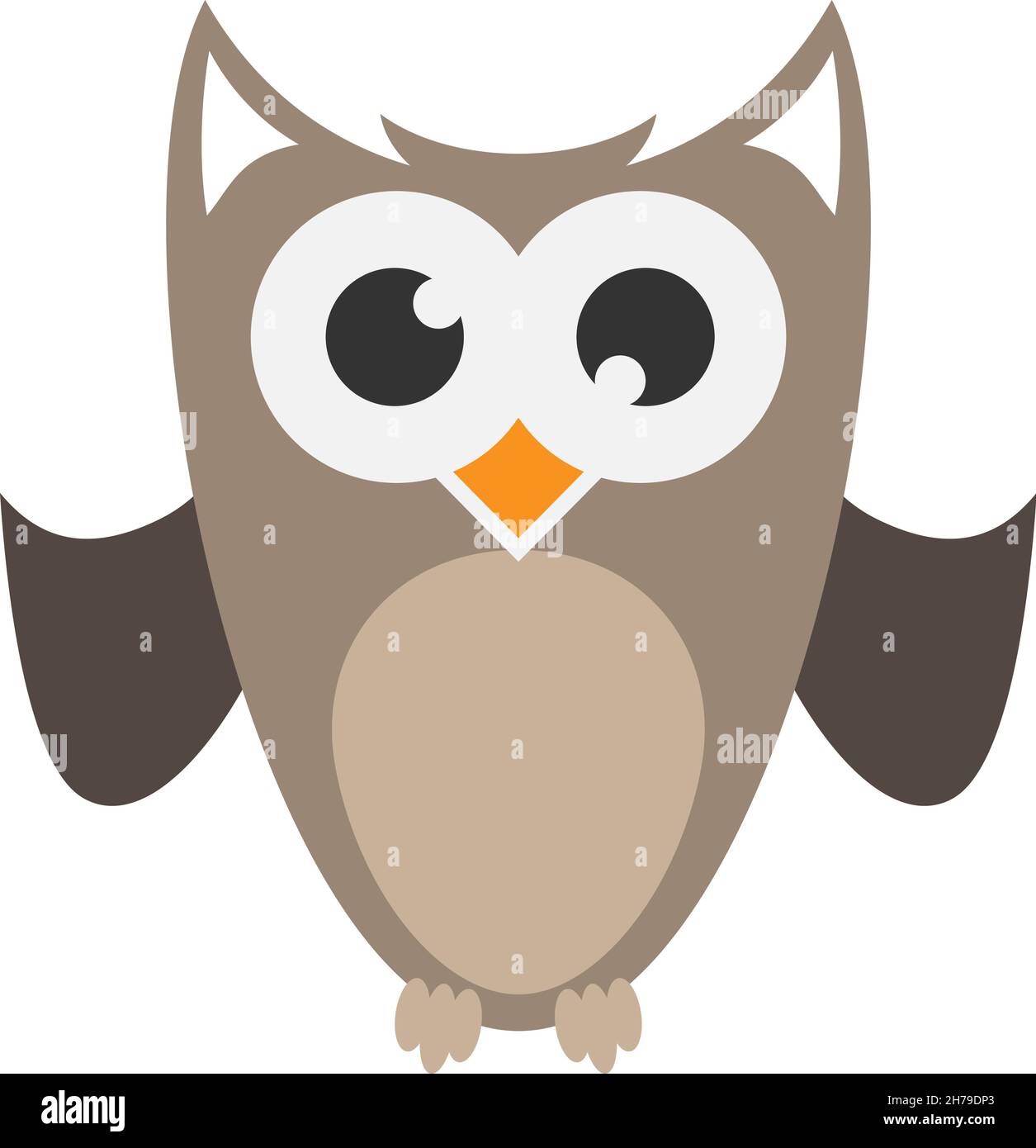 sympathique hibou de bande dessinée coloré isolé sur fond blanc, illustration vectorielle Illustration de Vecteur