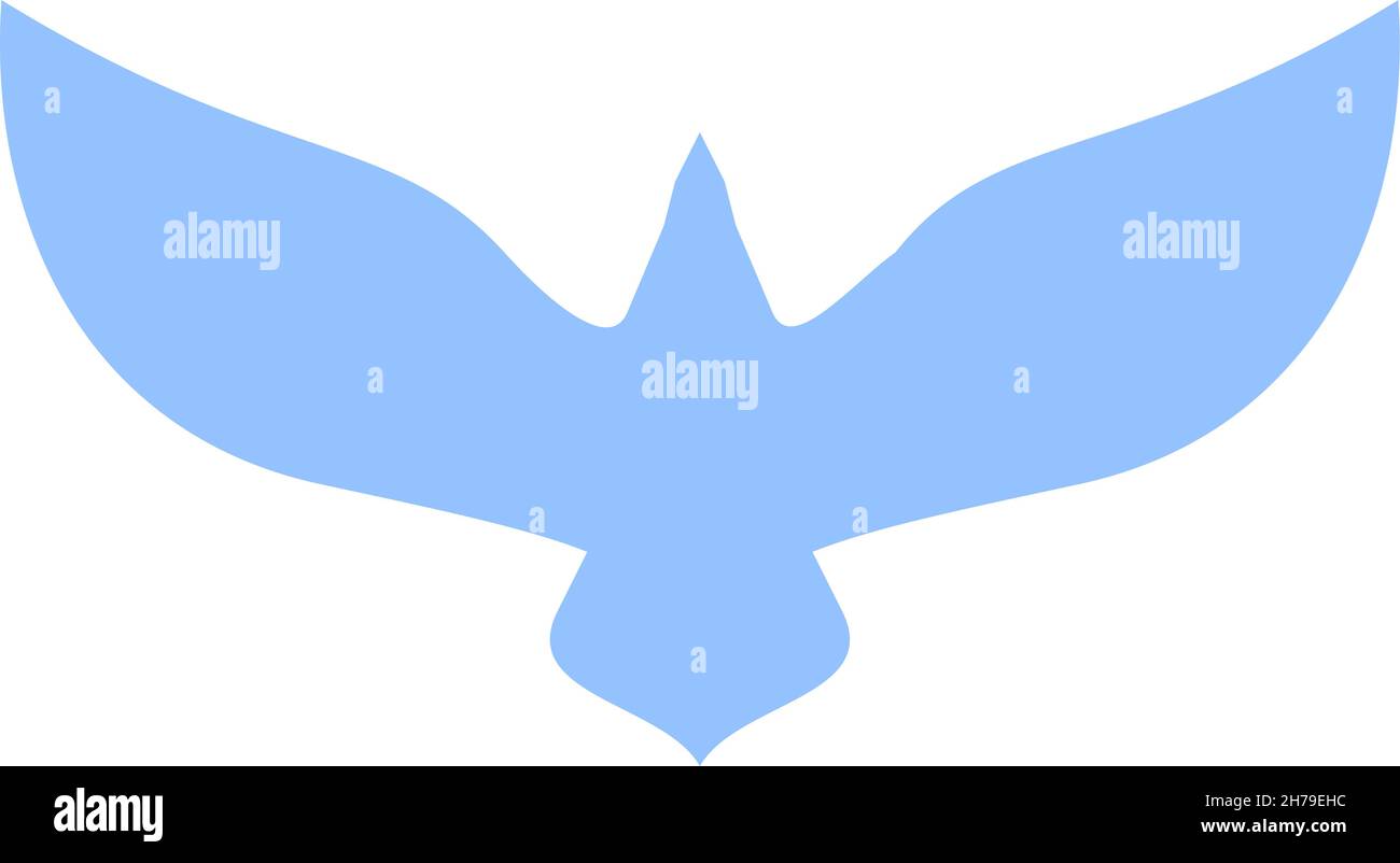 Silhouette d'oiseau.Logo bleu colombe.Symbole de paix Illustration de Vecteur
