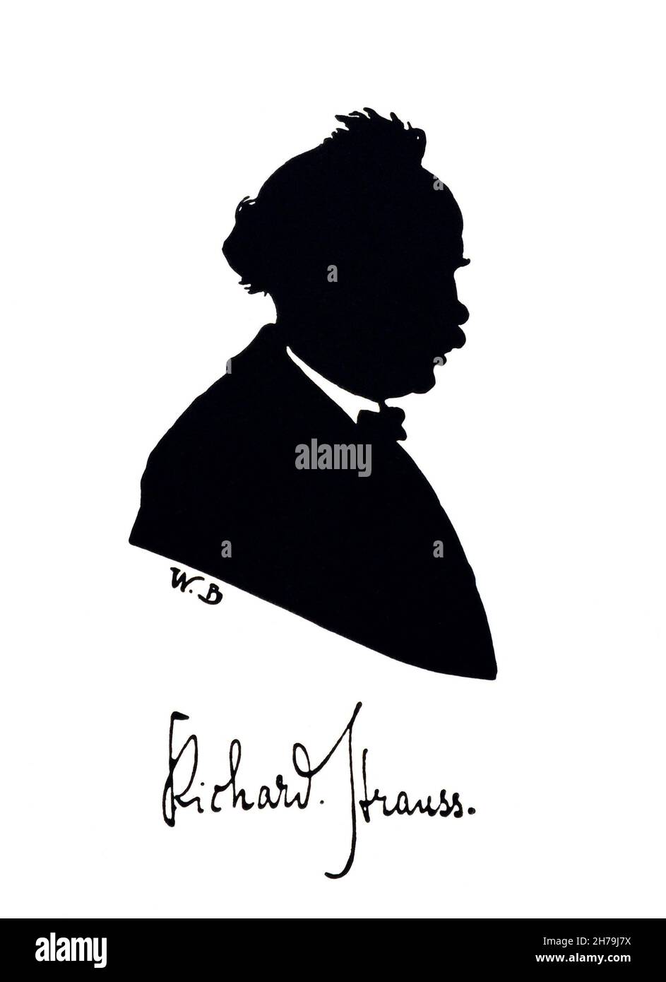 Silhouette de profil de Richard Strauss (1864-1949), compositeur allemand ©Archives-Zephyr/Opale.photo *** Légende locale *** Banque D'Images
