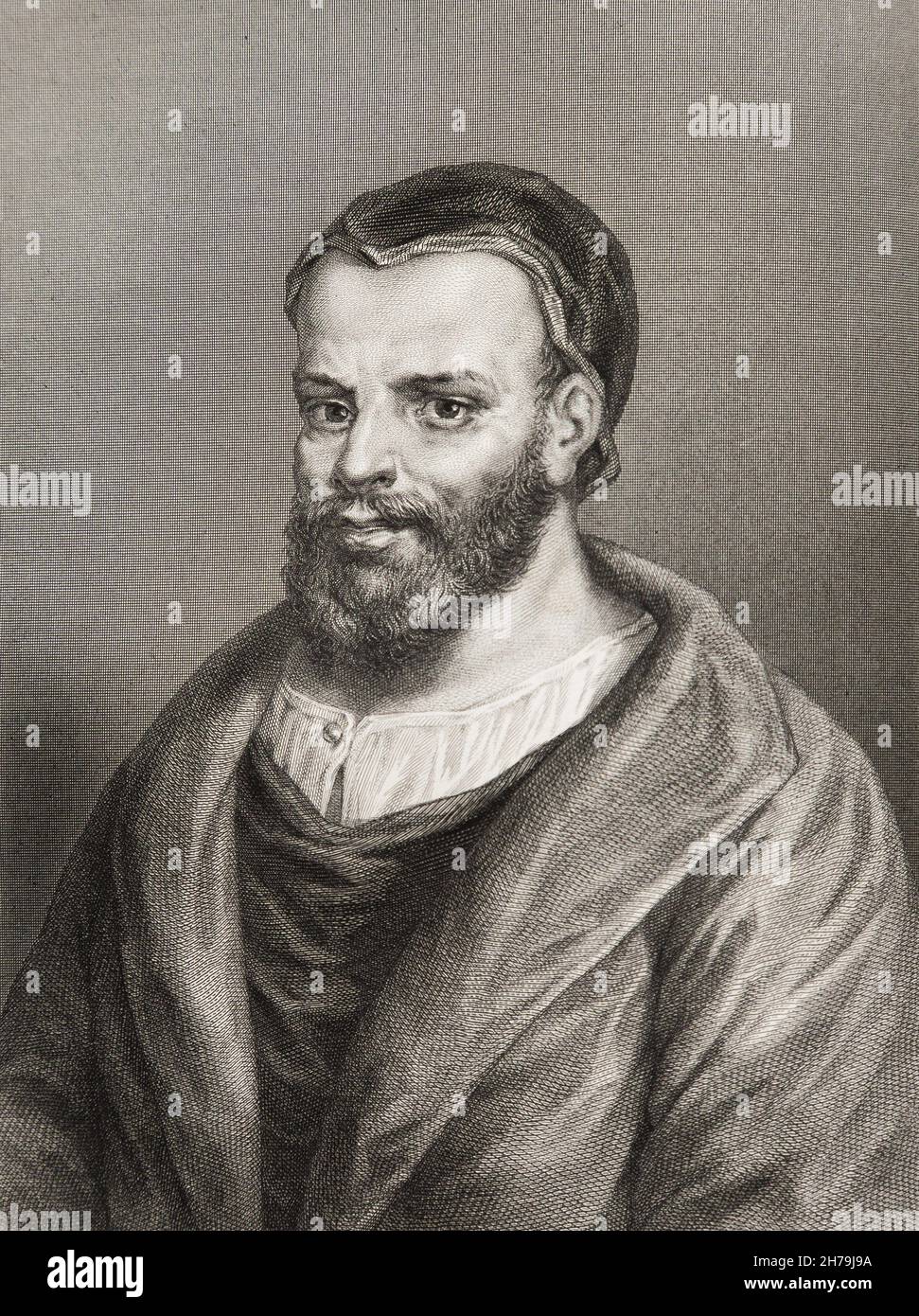 Portrait de François Rabelais (1494-1553) Gravure du 19eme siecle ©Archives-Zephyr/Opale.photo *** Légende locale *** Banque D'Images