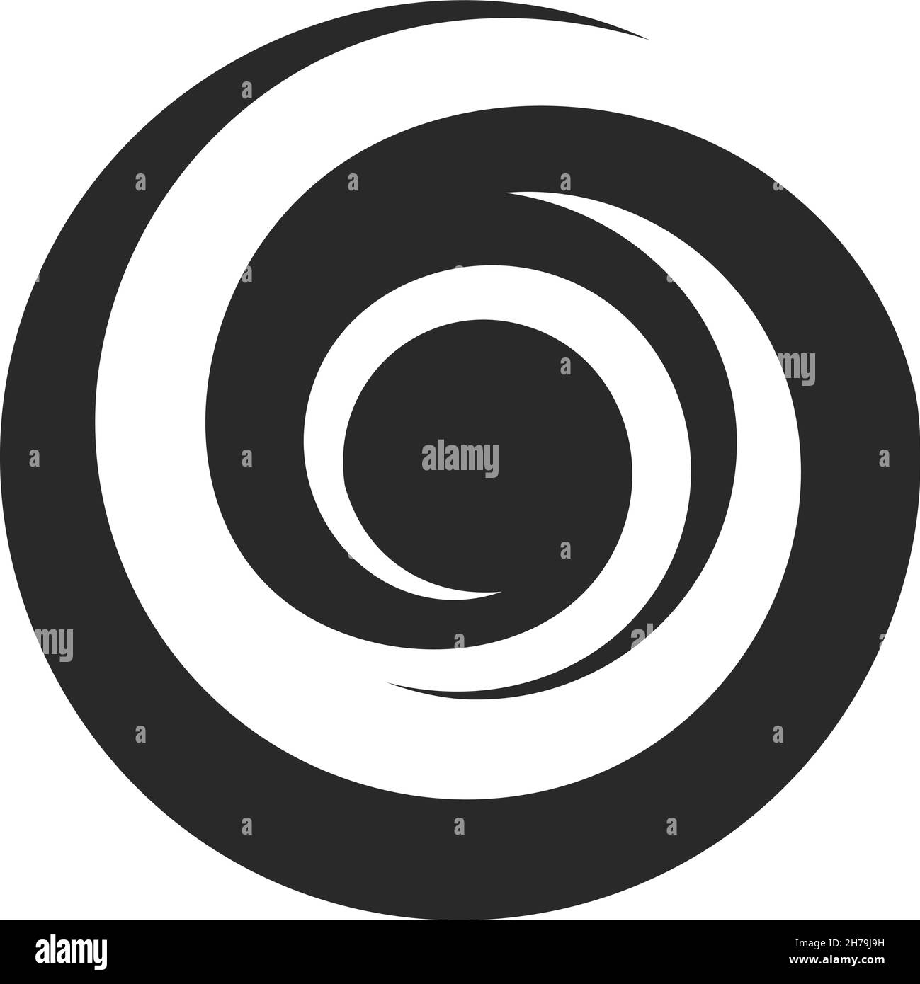 Logo Curl noir.Signe de boucle en spirale.Tourbillon rond Illustration de Vecteur