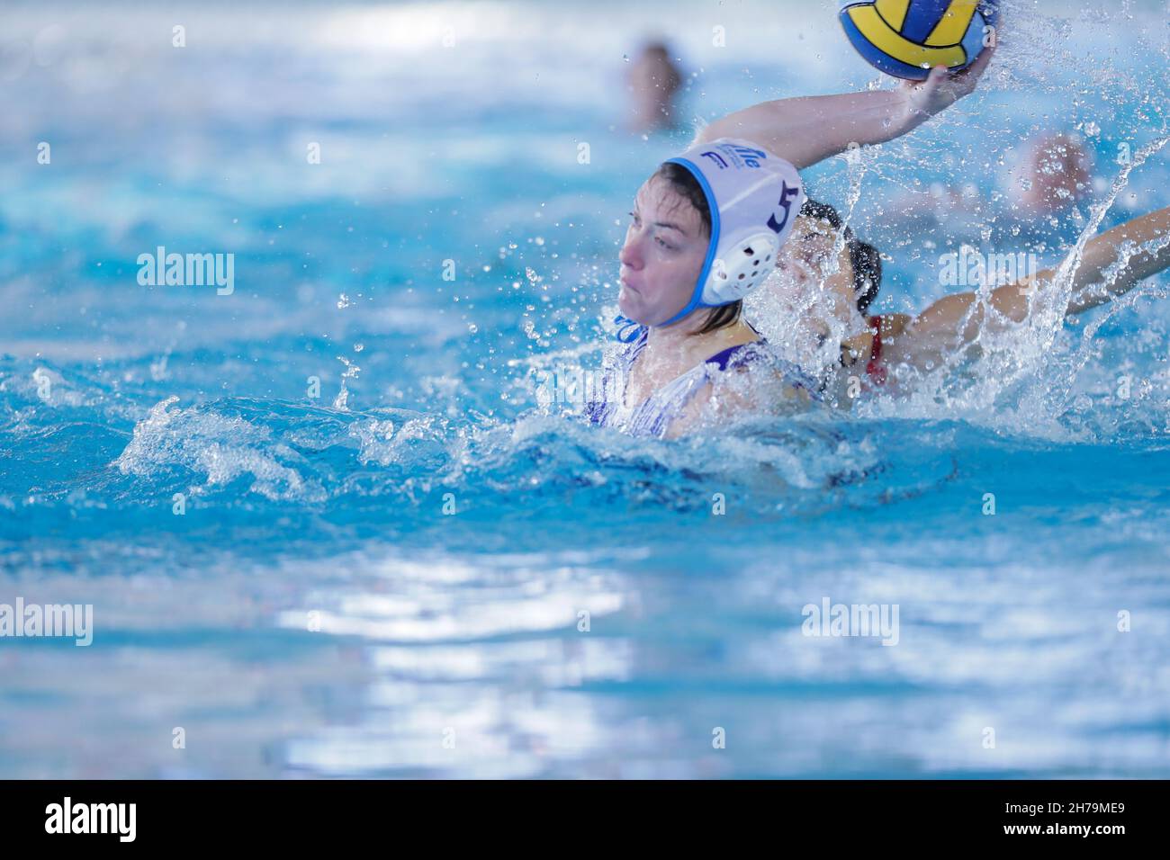 Piscine Polo Natatorio, Rome, Italie, 21 novembre 2021,L. Guillet (Lille UC) pendant Lille UC contre SIS Roma - Waterpolo Euroligue femmes match Banque D'Images