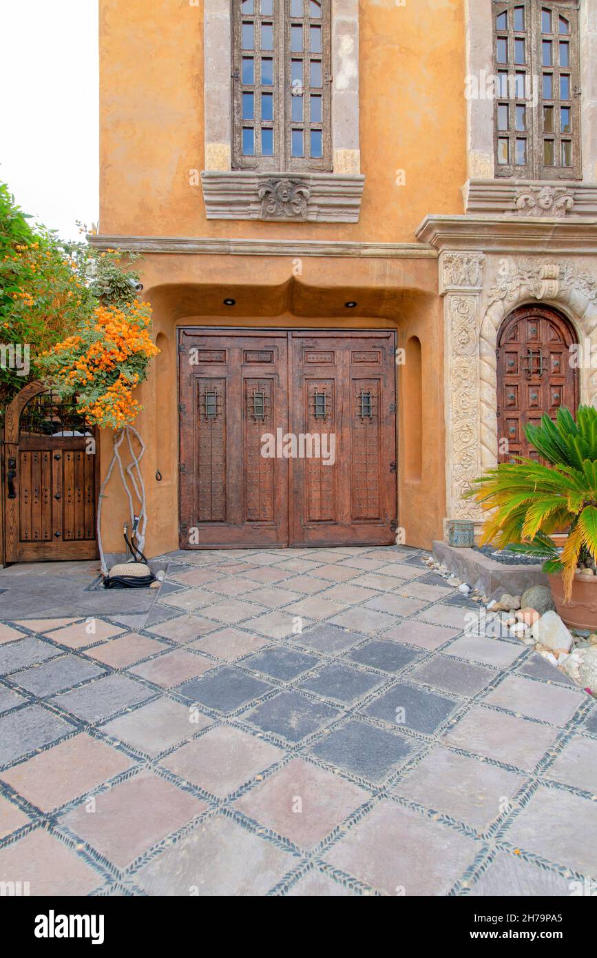 Ancienne maison de style méditerranéen à la Jolla, Californie Banque D'Images