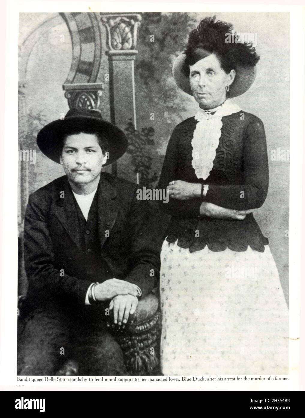 Belle Starr et Blue Duck - photo ancienne du Vieux Ouest Banque D'Images