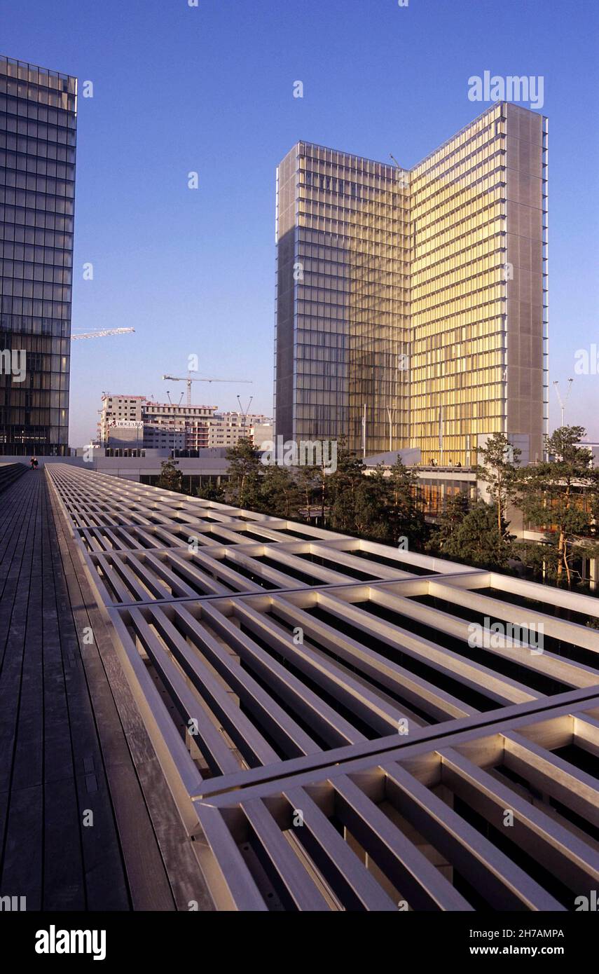 FRANCE, PARIS (75) 13ÈME ARRONDISSEMENT, BNF, FRANÇOIS MITTERRAND BIBLIOTHÈQUE NATIONALE FRANÇAISE, (ARCHITECTE DOMINIQUE PERRAULT) Banque D'Images