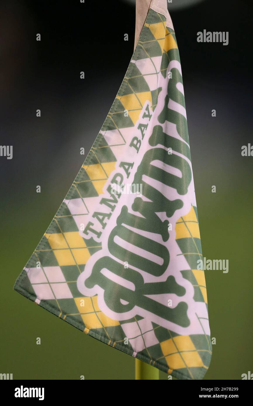 Saint-Pétersbourg, FL USA ; Une vue générale de l'un des drapeaux de fin de ligne de la Tampa Bay rowdies lors d'un match USL Eastern Conference Championship contre le Lo Banque D'Images