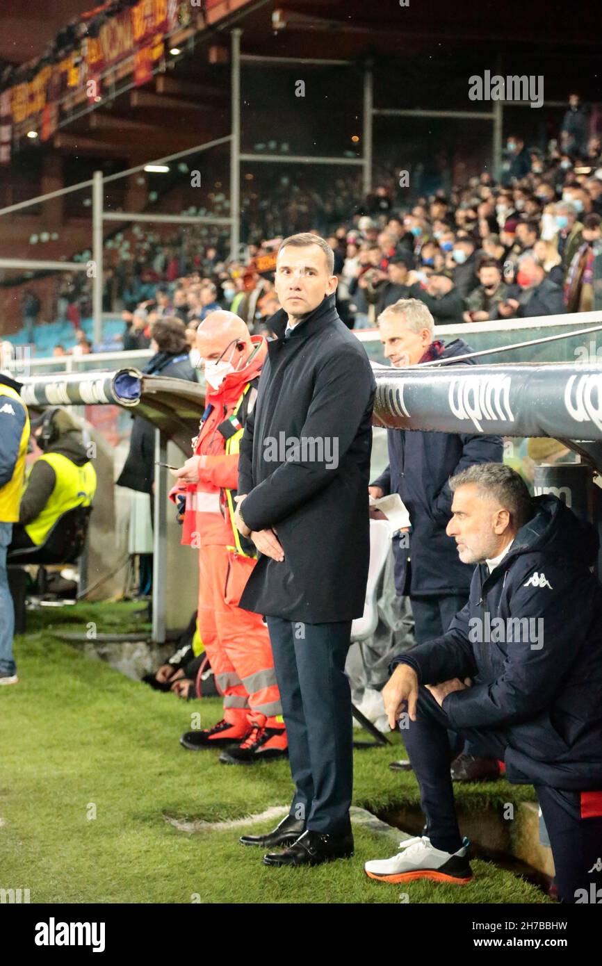 Gênes, Italie.22 novembre 2021.Italian Serie A, CFC Gênes et AS Roma crédit: Nderim Kacili/Alay Live News Banque D'Images
