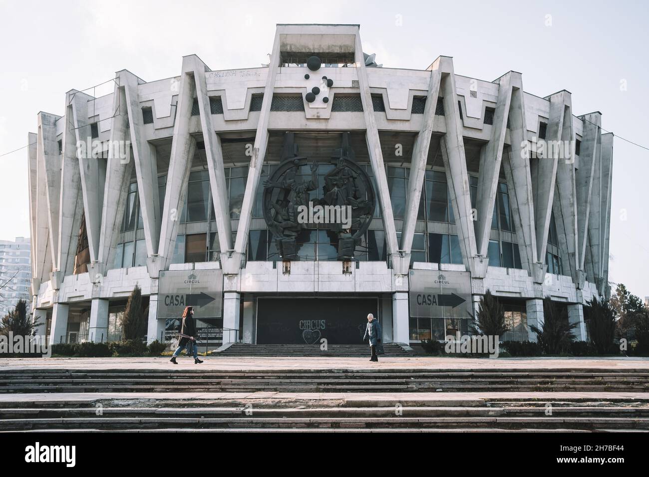 Cirque abandonné bâtiment dans la ville de Chisinau, Moldavie Banque D'Images