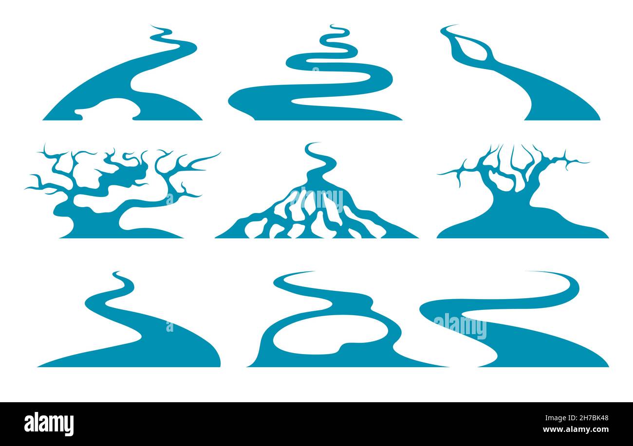 Ensemble d'icônes River Rangles Illustration de Vecteur