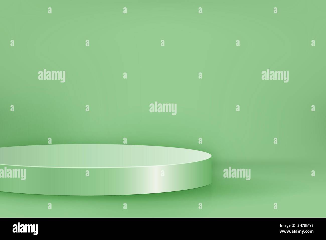 Maquette de podium en forme de rond pour l'affichage des produits sur fond vert clair Illustration de Vecteur