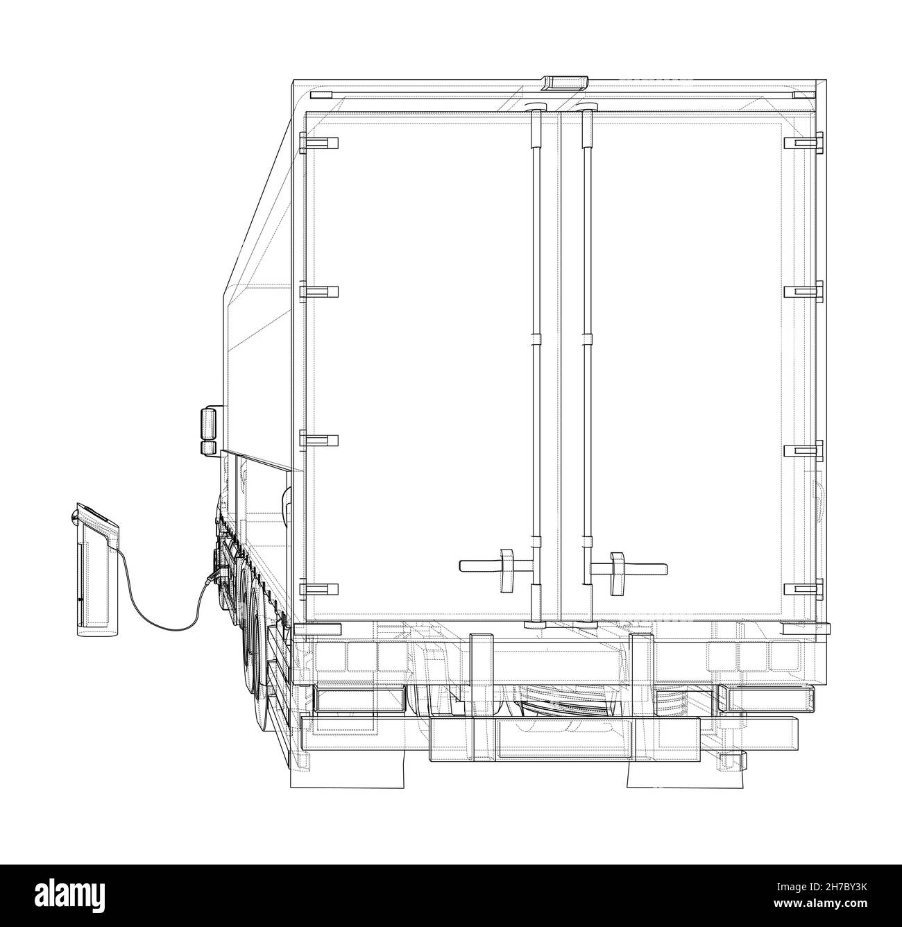 Chariot électrique et station de charge Banque D'Images