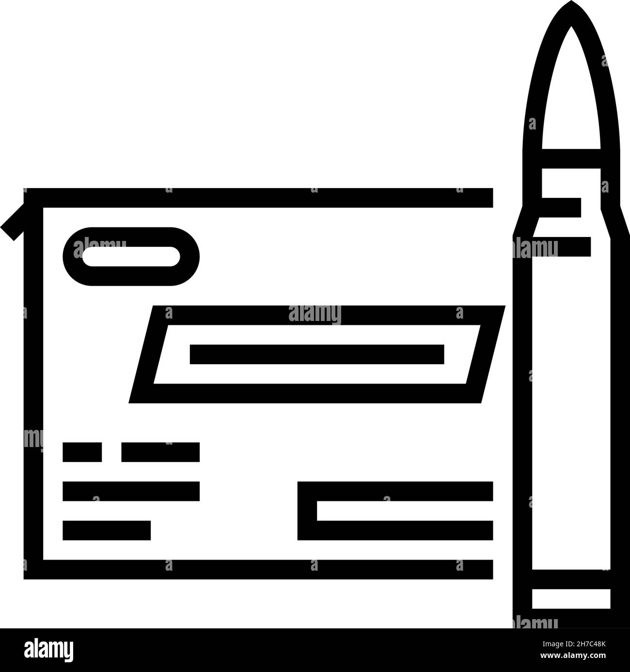 illustration vectorielle d'icône de ligne d'ammo de fusil centerfire Illustration de Vecteur