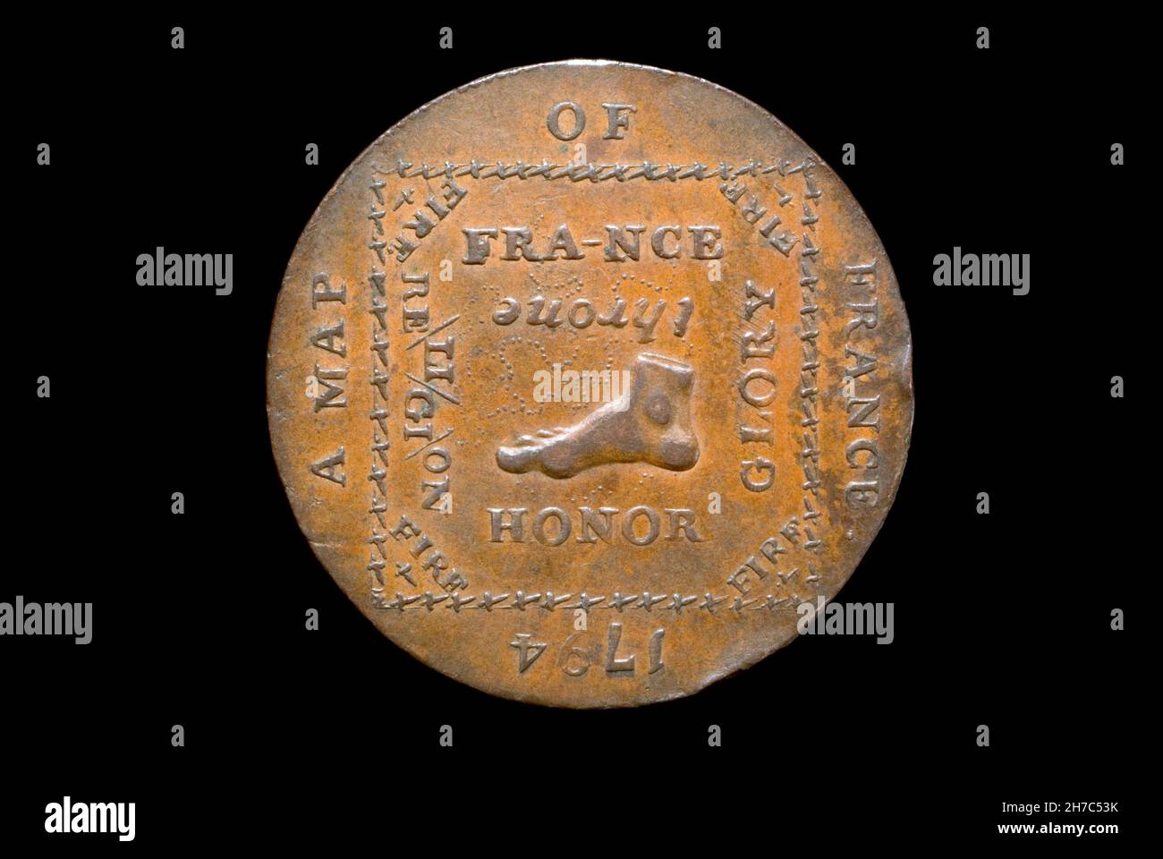 Middlesex ½ jeton de Penny 1794 Banque D'Images
