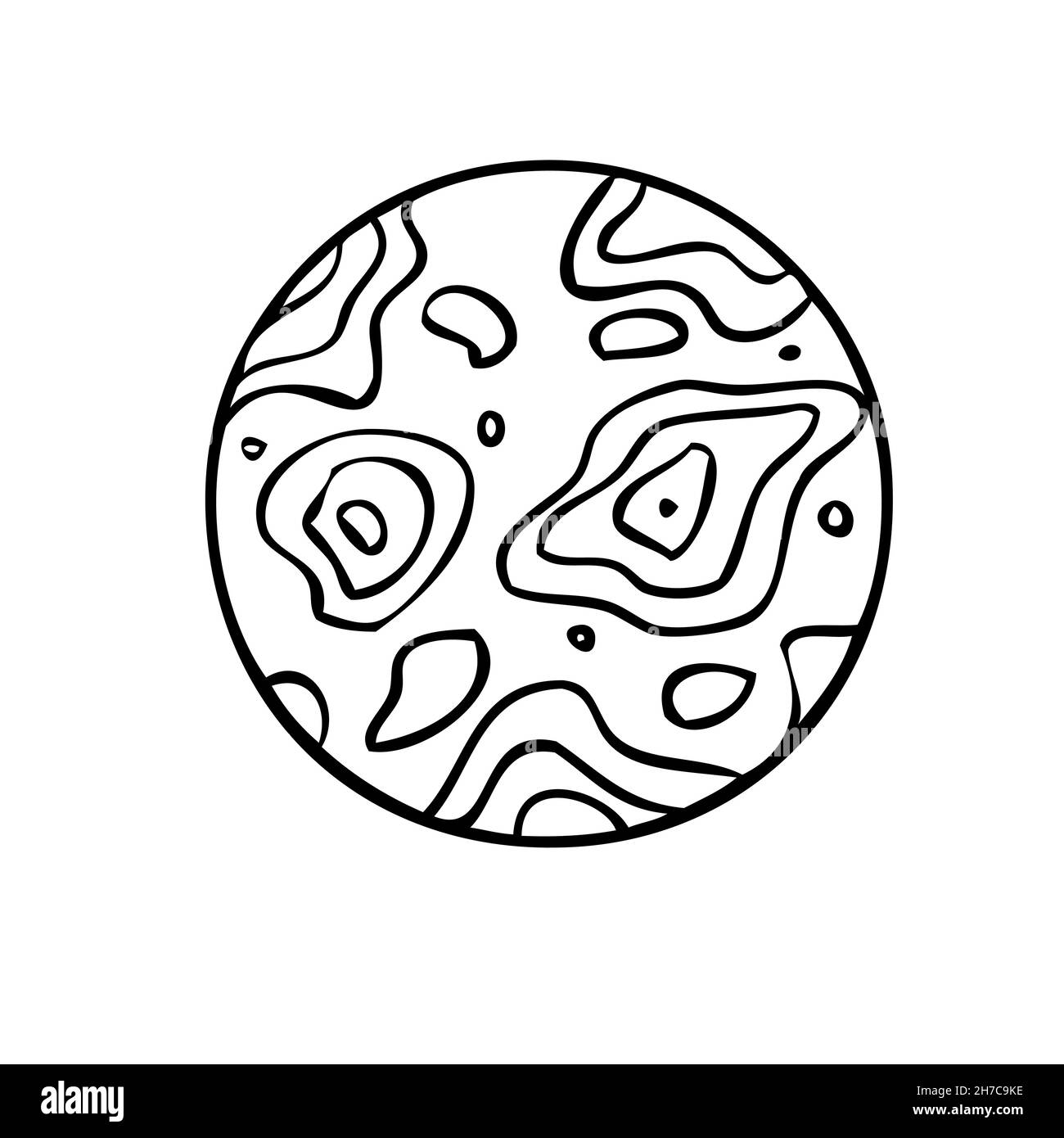Symbole de planète ésotérique.Signes célestes.Illustration vectorielle de style dessiné à la main Illustration de Vecteur