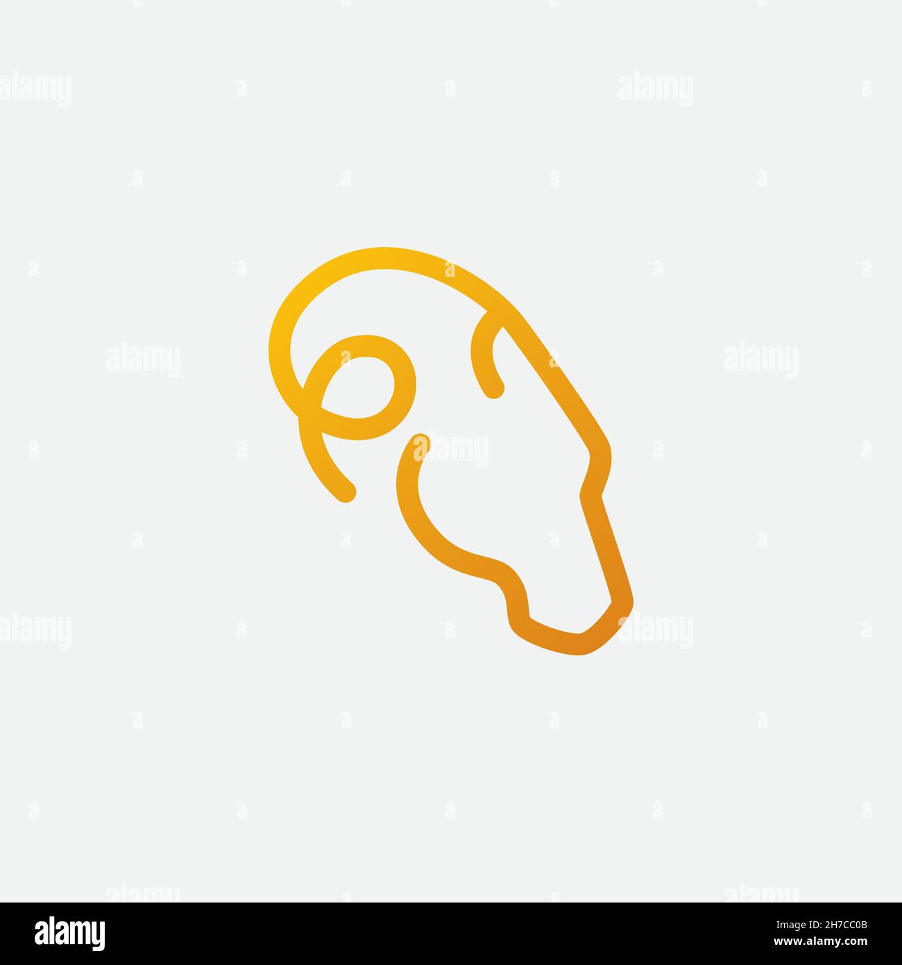 design vectoriel. logo créé à partir de la forme de ligne un bélier de tête avec idée de concept minimaliste. Illustration de Vecteur