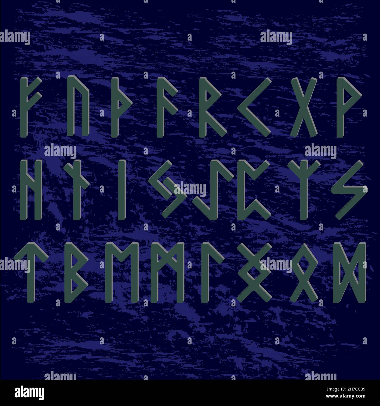 Alphabet runique, Futhark. Illustration de Vecteur