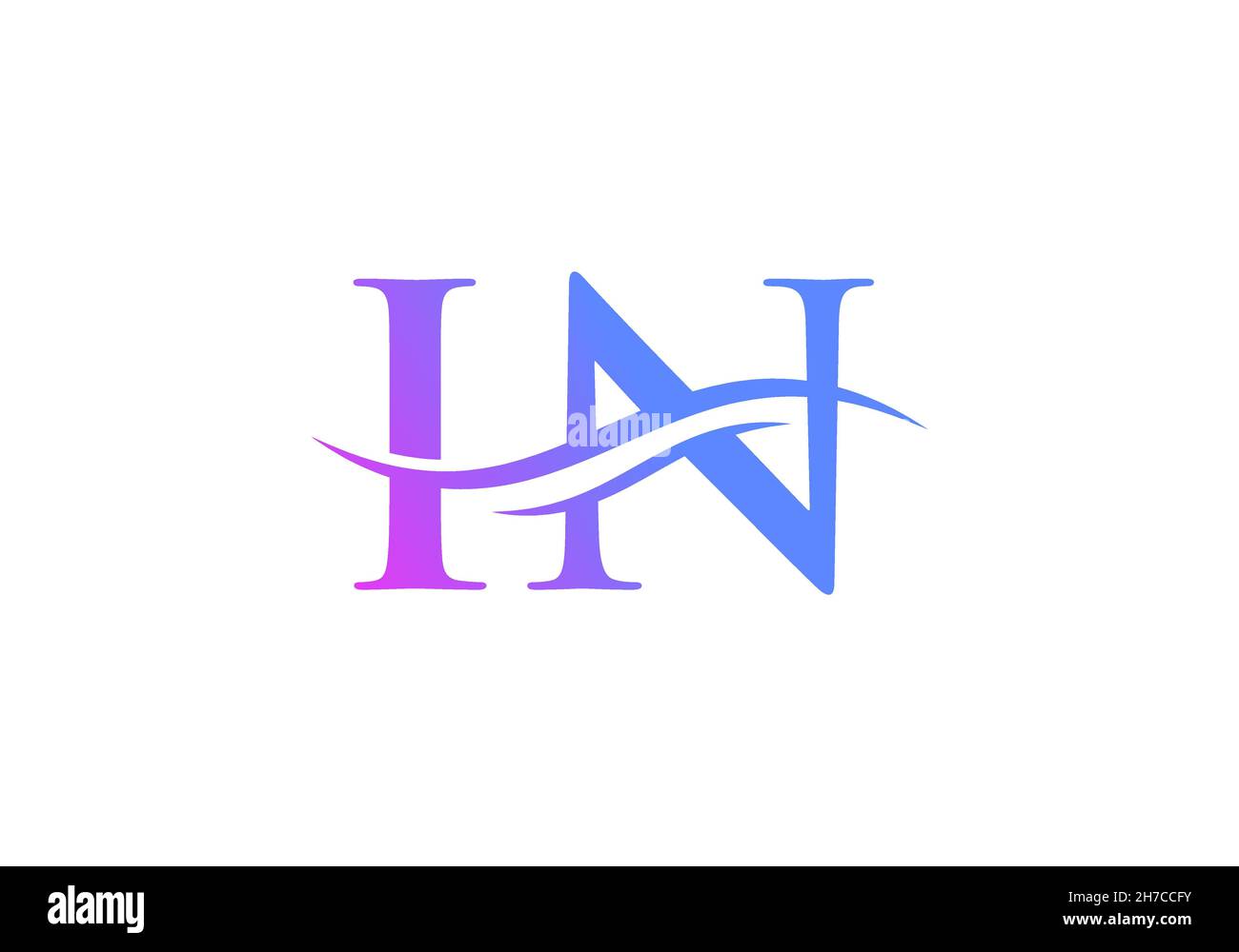 DANS logo Design.Lettre Premium AVEC logo et concept vague d'eau Illustration de Vecteur