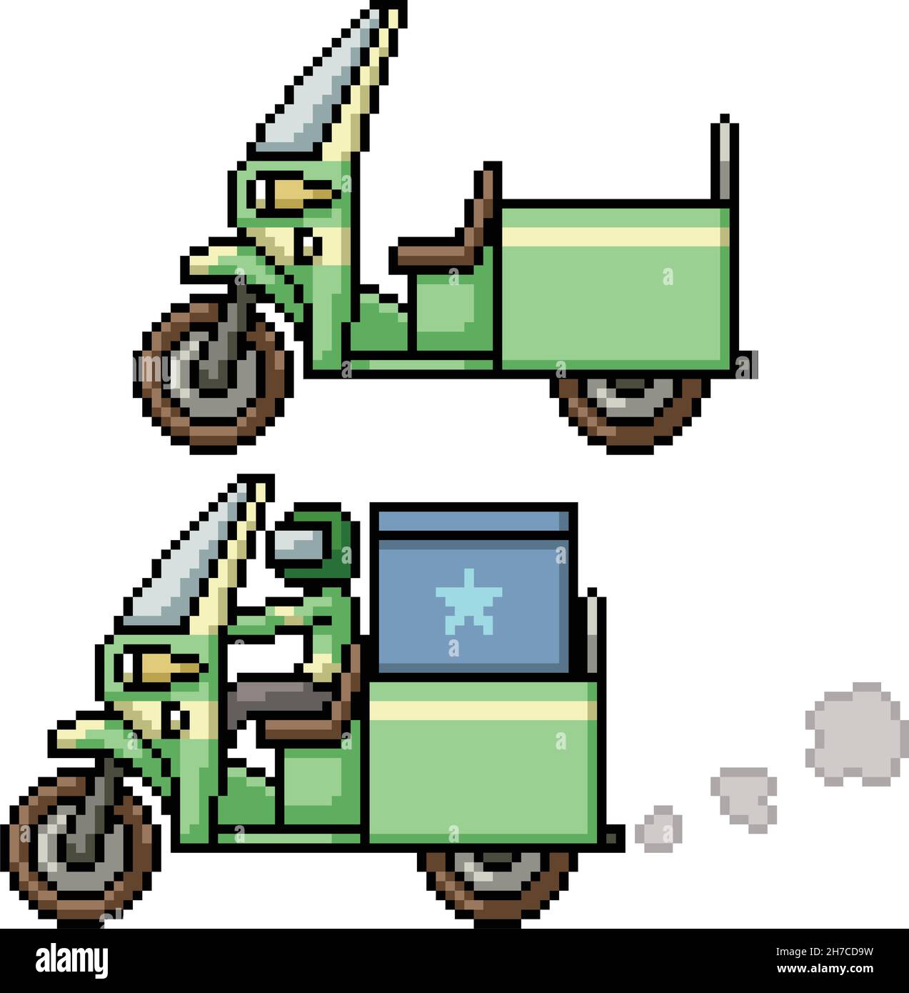 pixel art de la livraison de vélo raider Illustration de Vecteur