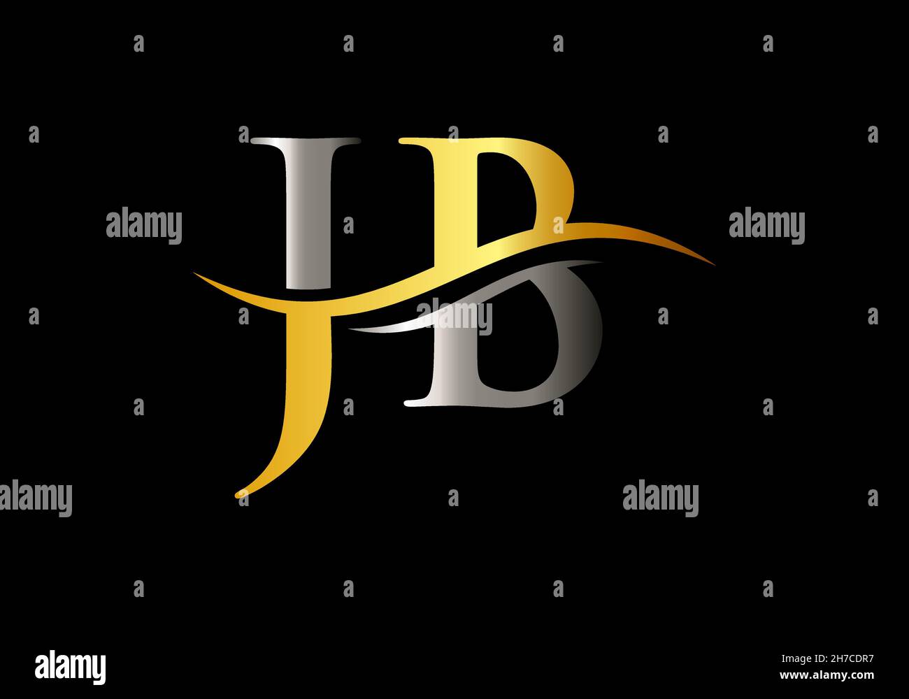 Logo JB.Vecteur de logo de lettre JB initial.Logo Swoosh de la lettre JB Illustration de Vecteur