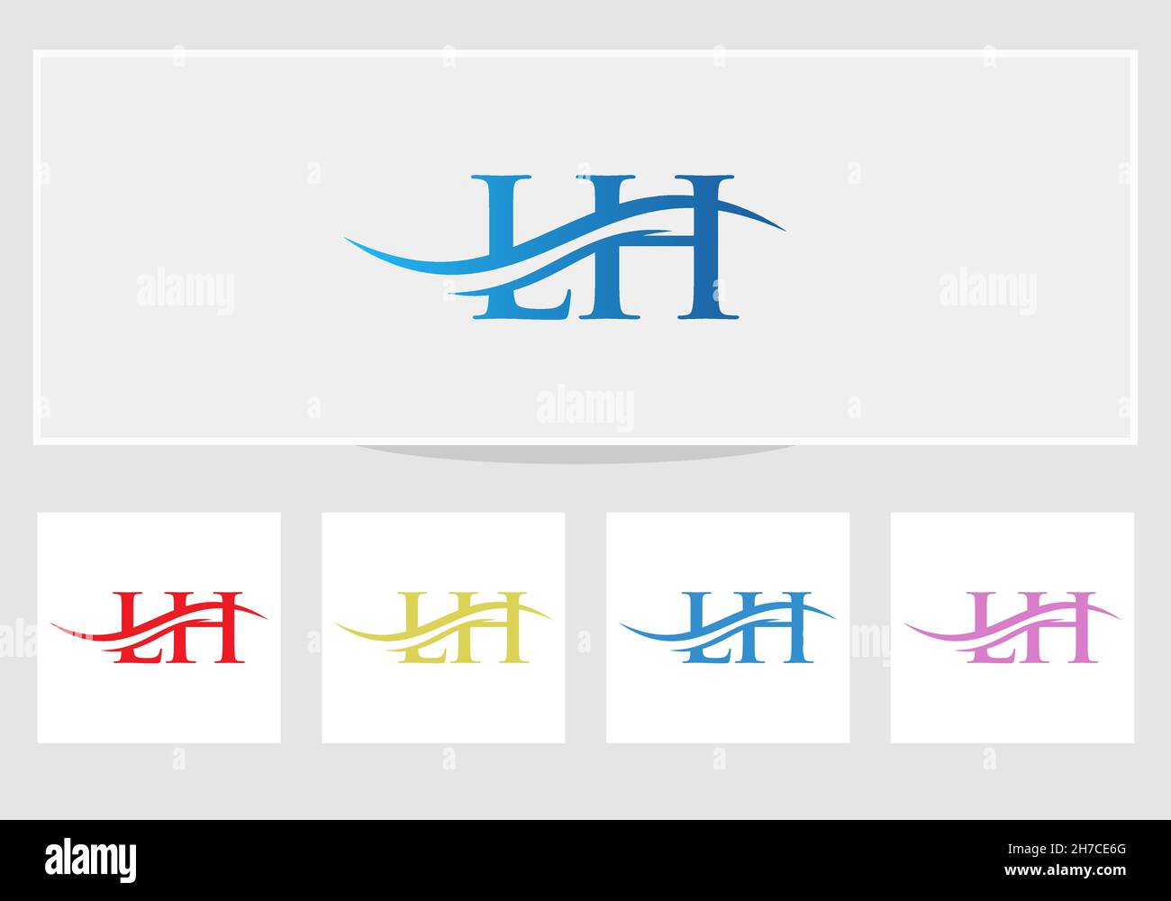 Design moderne du logo LH pour l'identité de l'entreprise et de l'entreprise.Lettre LH créative avec concept de luxe Illustration de Vecteur