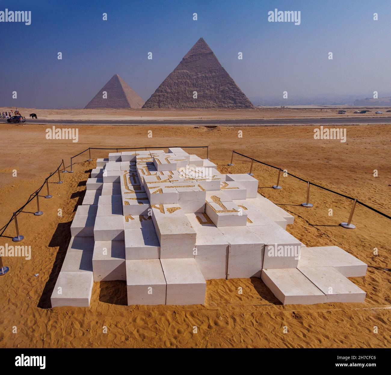 Forever is Now, exposition 2021, pyramides de Gizeh, le Caire, Égypte Banque D'Images