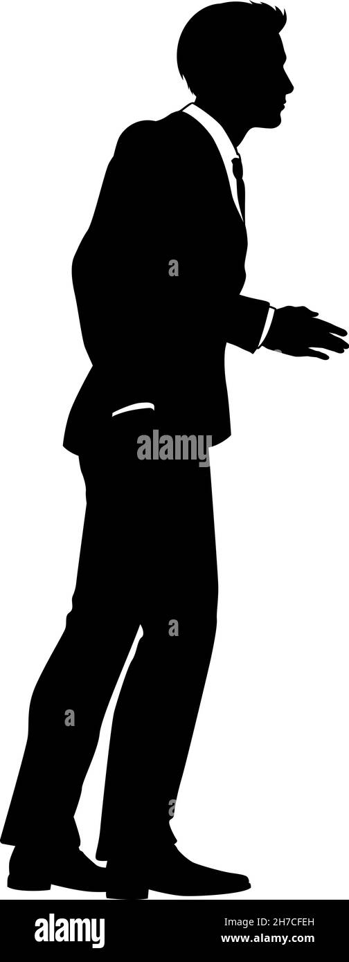 Homme d'affaires en costume Silhouette personne Illustration de Vecteur