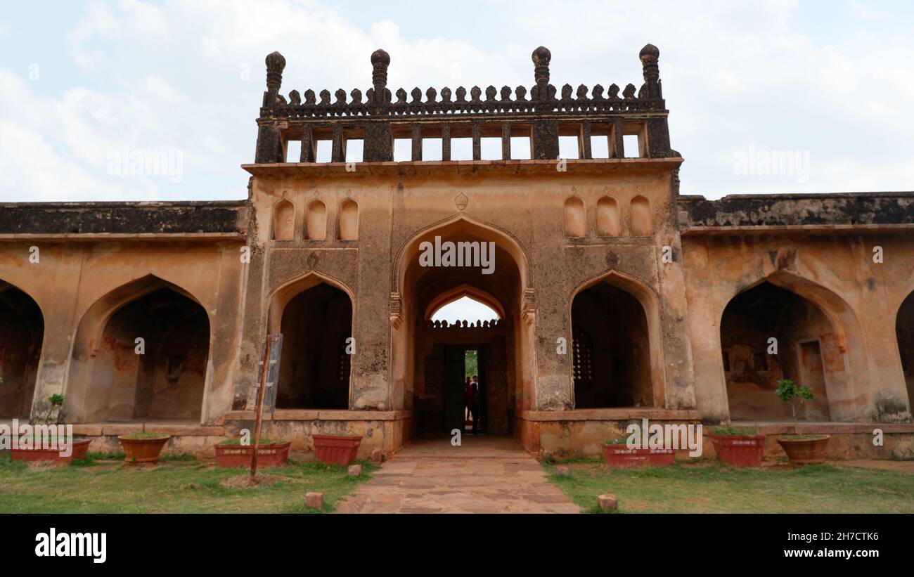 Entrée du Mahal islamique, Gandikota, Kurnool, Andhra Pradesh, Inde Banque D'Images