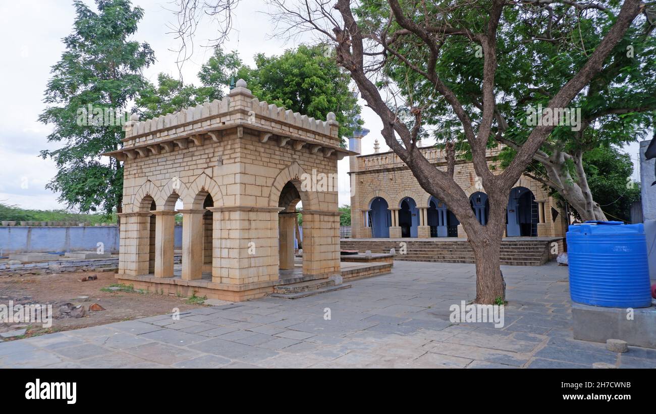 Intérieur historique Maulaliswamy Dargah, Banaganapale, Karnool, Andhra Pradesh Banque D'Images