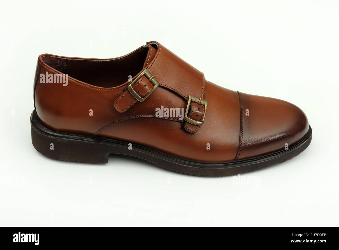 Chaussures classiques en cuir marron pour homme Banque D'Images