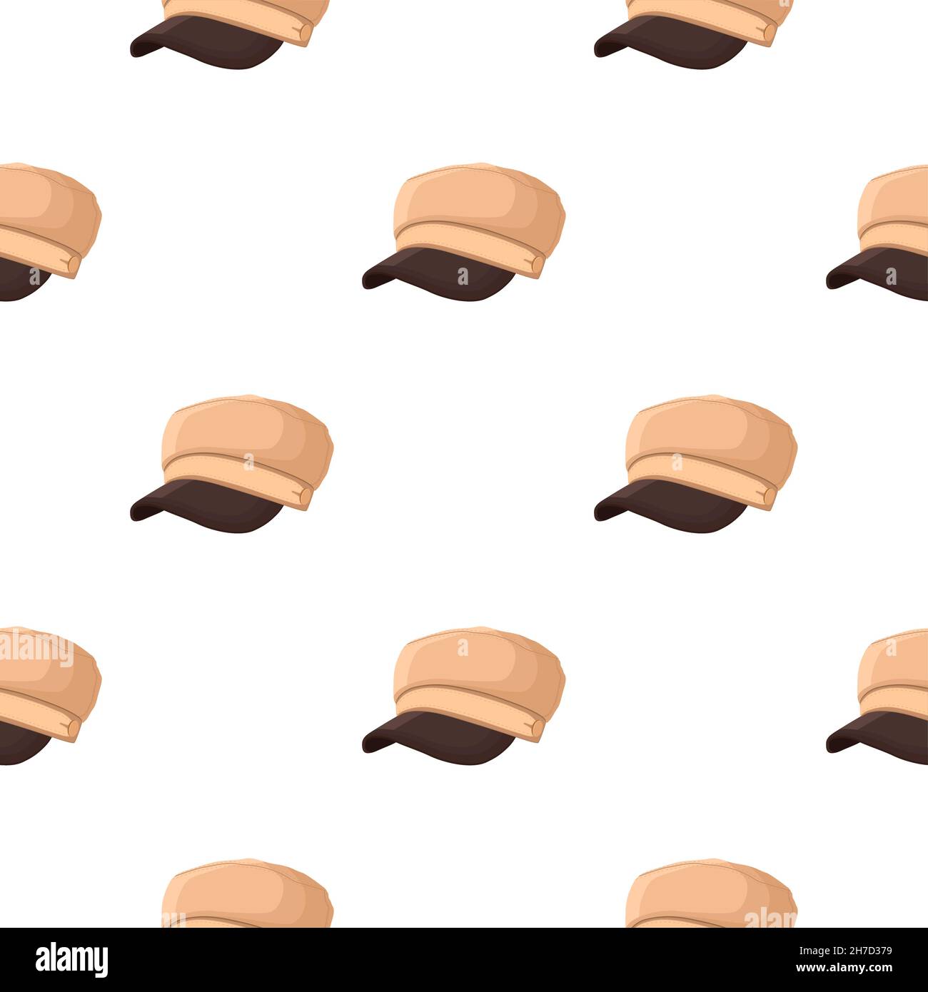 Illustration sur thème motif coloré chapeau visière, belles casquettes sur fond blanc.Motif de casquettes composé d'une visière de chapeaux de collection à porter.PA Illustration de Vecteur