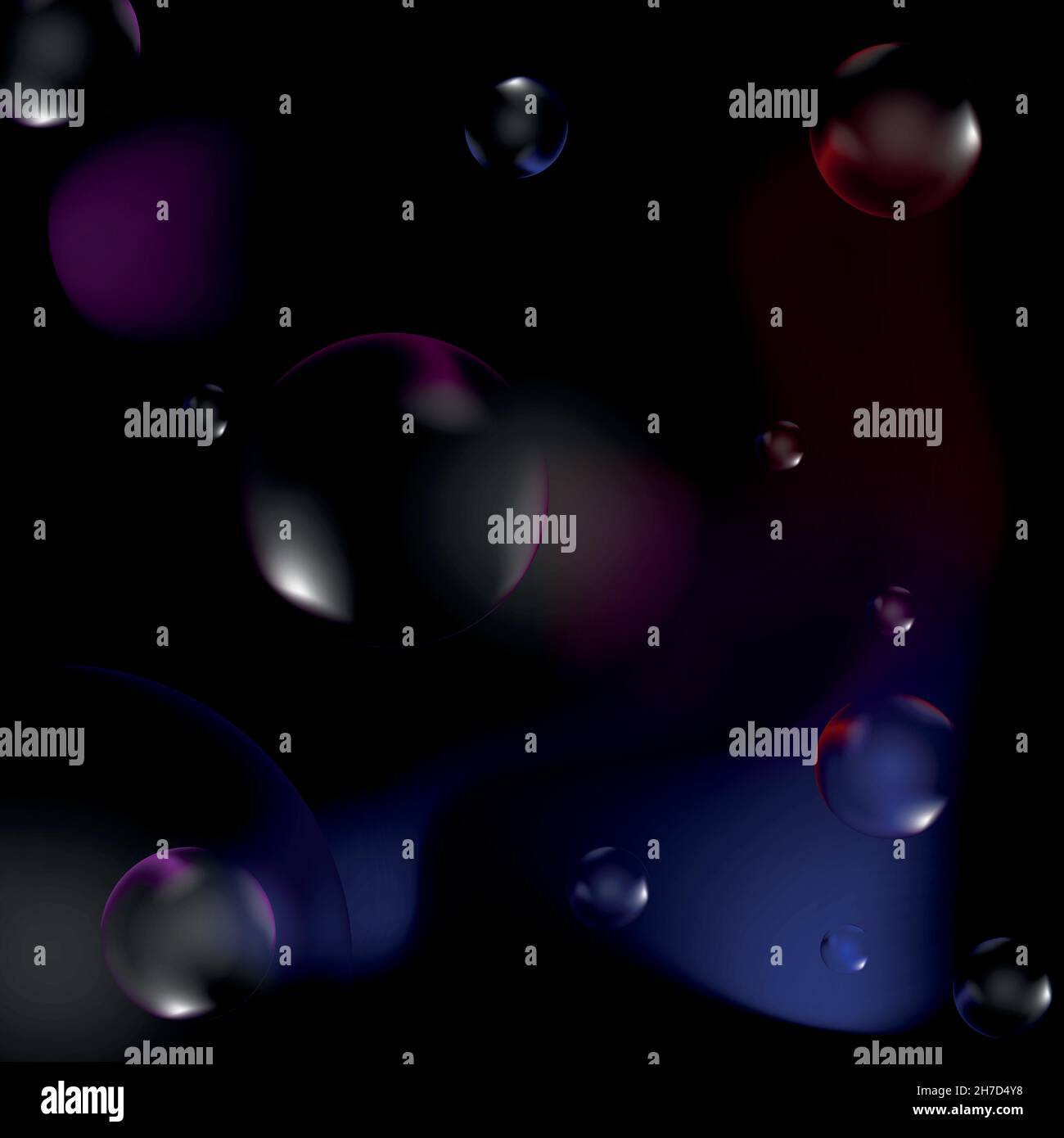 arrière-plan futuriste de l'espace abstrait avec boules de verre et touches de couleur Illustration de Vecteur